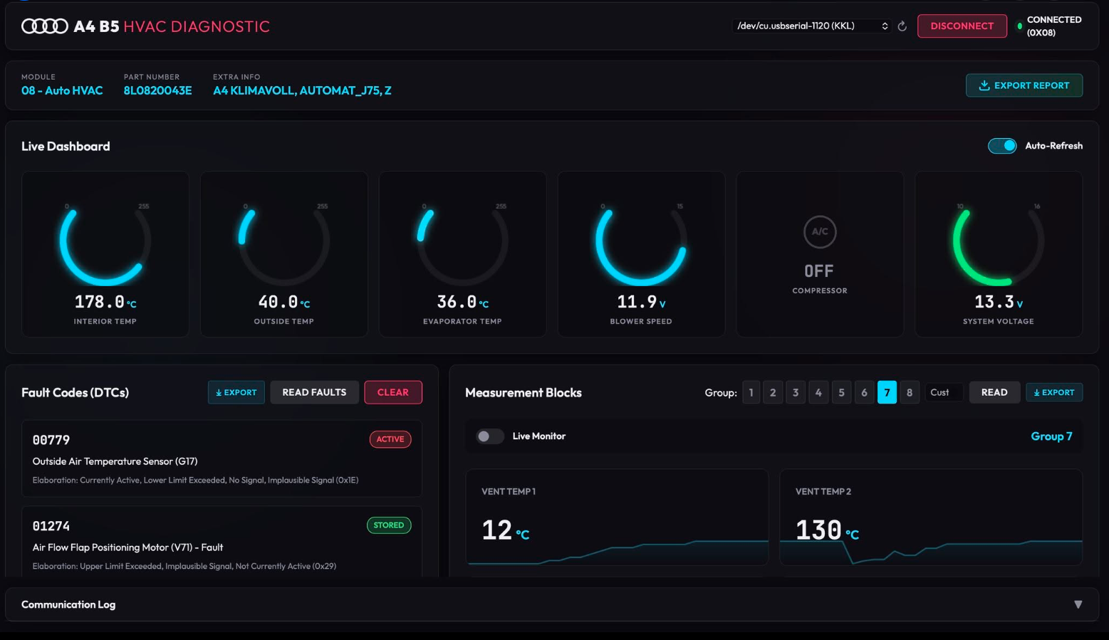 VAG HVAC Diagnostics Tool